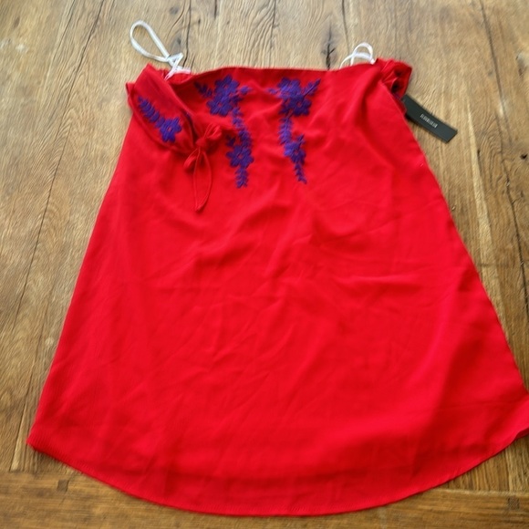 Lulu’s Red Embroidered Off-the-Shoulder Mini Dress - Picture 2 of 6